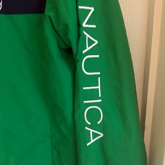 Nautica Kids Green Raincoat with Hood - Picture 2 of 6